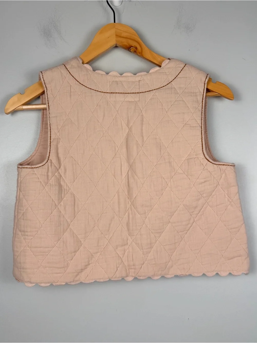 New Zara girls pink EMBROIDERED FLORAL TEXTURE vest size 11-12